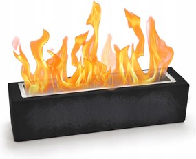 Tűztér Asztali kandalló Szabadonálló biokandalló 39x10cm Fekete Beton