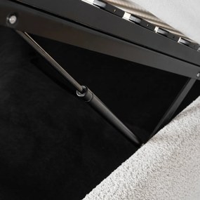 Kárpitozott Franciaágy Krém Bouclé Szövettel. 160x200 HAGA