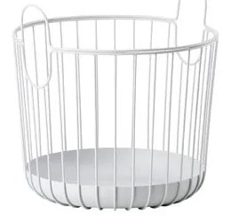 Inu fehér fém tárolókosár, ø 30 cm - Zone