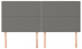 4 db sötétszürke szövet fejtámla 100x5x78/88 cm