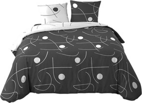 Fehér-sötétszürke kétszemélyes-hosszabbított háromrészes mikroszálas ágyneműhuzat 240x220 cm Sonate – douceur d'intérieur