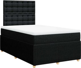 vidaXL fekete szövet rugós ágy matraccal 120 x 190 cm