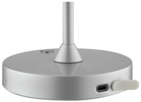 Brilliant - ELORA érintésvezérléses, újratölthető, fényerőszabályzós asztali LED-lámpa LED/2,5W/5V 2700K IP44 ezüst