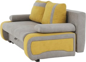 Kinyitható kanapé, szürke-barna/sárga, BOLIVIA