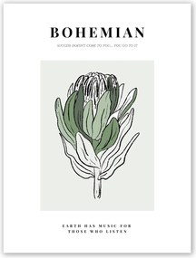 Boho absztrakt zöld Poszter 50x70cm kép #T10