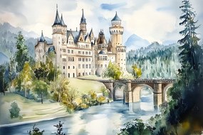 Canvas Vászonkép Tájkép Németország Bajorország Neuschwanstein Kastély 120x80