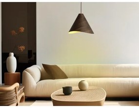 Tömörfa függeszték zsinóron 1xE27/60W/230V átm. 33 cm dió/kaucsukfa