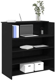 recepciĂłs pult fekete tölgyszĂnƱ 100x50x103,5 cm szerelt fa