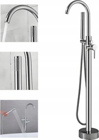 Kádtöltő Csaptelep Szabadon Álló Zuhany Padló Króm Zuhanyfej A Kádhoz