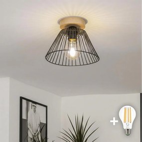 Brilagi - LED felületre szerelhető csillár CERIA WIRE 1xE27/40W/230V átm. 21 cm fekete/tölgy