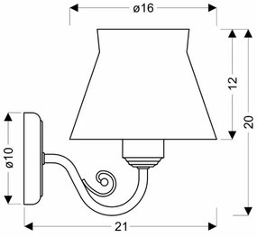 Fali lámpa ZEFIR 1xE27/40W/230V