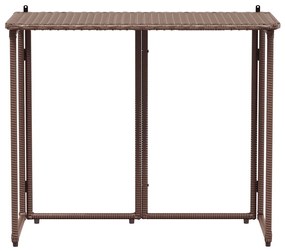 barna polyrattan összecsukható kerti asztal 90x51x75 cm