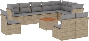 vidaXL 11részes vegyes bézs polyrattan kerti ülőgarnitúra párnákkal