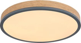 Globo 416080WD2R Mennyezeti lámpa könnyűfém grafit, MDF fa sötét színű, műanyag fehér, ø: 450mm, H: 85mm, LED-del 24W 230V, 3200lm bemenet, 1800lm kimenet, 3000K