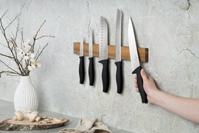 Matt fekete 6 részes rozsdamentes acél késkészlet akácfa mágneses akasztóval Berlinger Haus Matte Black