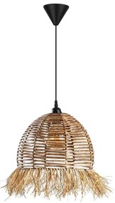 Mennyezeti lámpa, fém és bambusz utánzat búrával, tevebarna - VENETTA