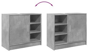 betonszürke szerelt fa mosdószekrény 63 x 29 x 55 cm