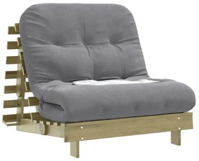tömör impregnált fenyőfa futon kanapéágy matraccal 80x206x11 cm