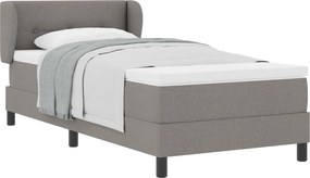 vidaXL Boxrugós ágy matracmal fejtámlával Tópszínű 80 x 200 cm szövet