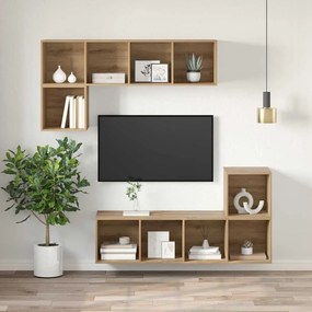 Fali TV szekrény kézműves tölgy 37 x 37 x 107 cm Faanyag