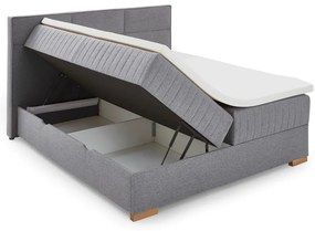 Szürke ágyneműtartós boxspring ágy 160x200 cm Tambo – Meise Möbel