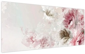 Kép - Festés rózsaszín virágok (120x50 cm)