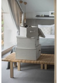 Bézs fedeles textil tárolódoboz 35x19x26 cm Soft Storage – Bigso Box of Sweden