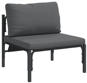 Kerti Kanapé Szett párnával 6 pcs Antracitszürke Acél &amp; szövet