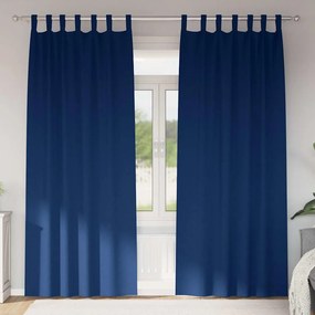 Függönyök függönyökkel 2 pcs Sötétkék 225 x 140 cm Poliészter