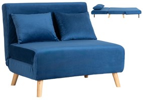 Kihúzható fotelágy Marry 2 sötétkék velúr