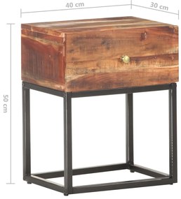 nyers akácfa éjjeliszekrény 40 x 30 x 50 cm