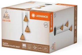 Ledvance - Csillár zsinóron DECOR RAFFIA 3xE27/15W/230V raffia háncs