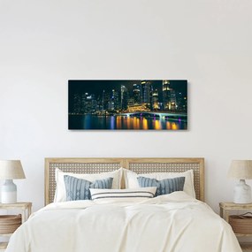 Egy kép az éjszakai Szingapúrról (120x50 cm)