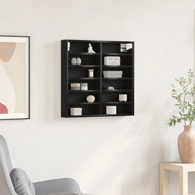 Vitrine Szekrény Fekete Tölgy 60x8,5x58 cm Műanyag