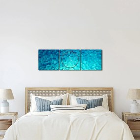 Absztrakt kocka kép (órával) (90x30 cm)