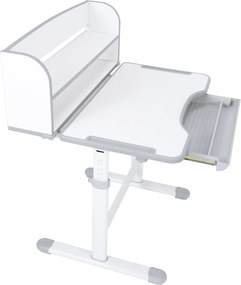 Növekvő íróasztal és szék, szürke/fehér, set ZION