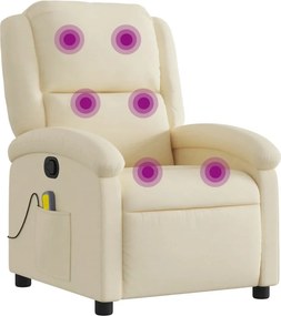 vidaXL krémszínű szövet dönthető masszázsfotel