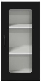 Fali konyhaszekrény polcokkal Fekete 40 x 31 x 80 cm Faanyag