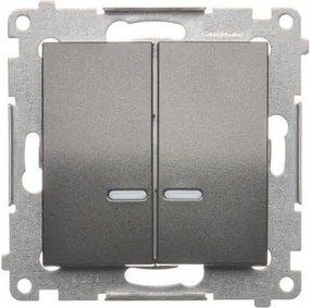 Simon 54 Gyertyatartó kapcsoló LED-es aljzattal IP44 antracit