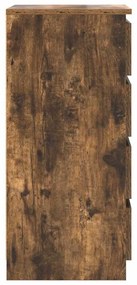 füstölt tölgy szerelt fa tálalószekrény fiókos 37,5x35x99 cm