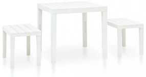 Fehér műanyag kerti asztal 2 paddal