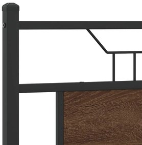 barna tölgy színű szerelt fa és acél fejtámla 140 cm