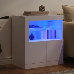 fehér tálalószekrény LED-világítással 60,5 x 37 x 67 cm