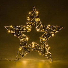 Karácsonyi csillag időzítővel meleg fehér 30 LED 40 cm