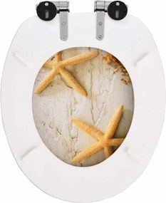 2 db tengericsillag mintás MDF WC-ülőke lassan csukódó fedéllel