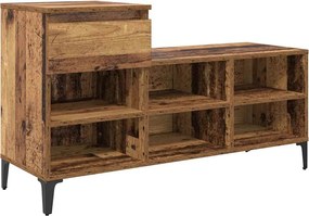 vidaXL Cipőszekrény fiókkal polcokkal Régi fa 102 x 36 x 60 cm Faanyag