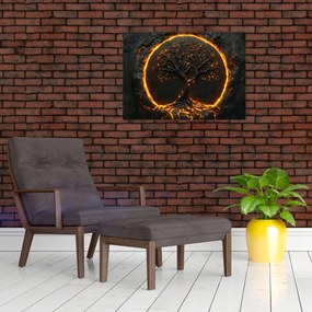 Üveg kép – Életfa lávában II. (70x50 cm)