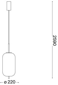 Ideal Lux - LED Csillár zsinóron UMILE LED/20W/230V átm. 22 cm CRI 90 réz/fehér