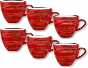 6 db-os eszpresszó kávéscsésze szett Porcelán ajándék Piros 110ml Wilmax