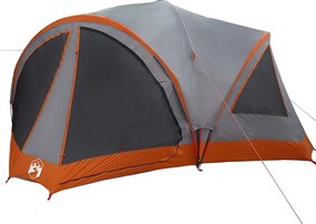 vidaXL Családi sátor 10 fős Szürke és narancs 460 x 430 x 214 cm